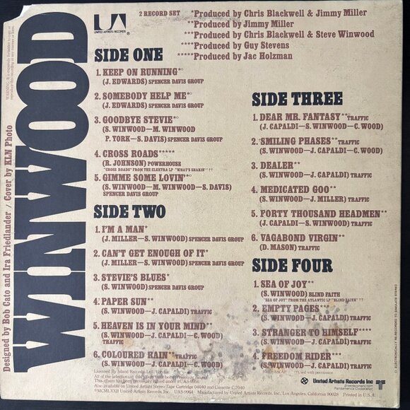 Steve Winwood / Winwood (1971) 2LP - Picture 2 of 2